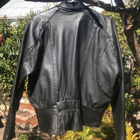 Vintage Boxy Leather Jacket Size 10 - Picture 2 of 6